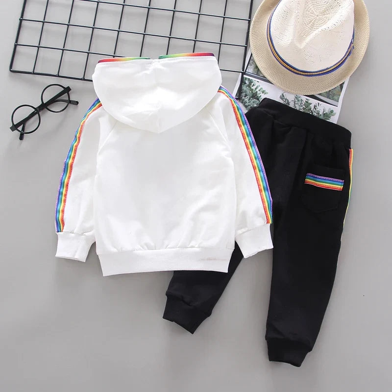 Spring Autumn Baby Girl Clothes Suit Boys Clothing Children Hooded Jacket Pants 2Pcs/Sets Toddler Sports Costume Kids Tracksuits