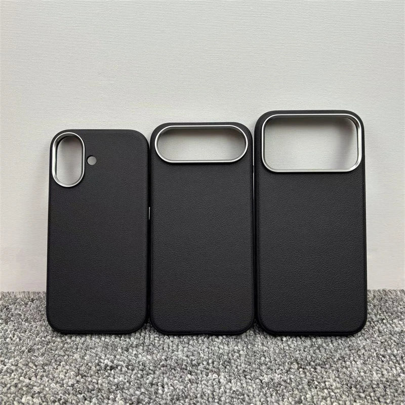 Luxury For MagSafe Wireless Charge PU Leather Phone Case For IPhone 17 Air Pro Max Magnetic Frosted Soft Silicone Protect Cover