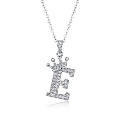 925 Silver Initial Necklace Sparkling Full Moissanite Diamond Pendant Charm Necklaces for Women Letter Name Choker Jewelry Gift