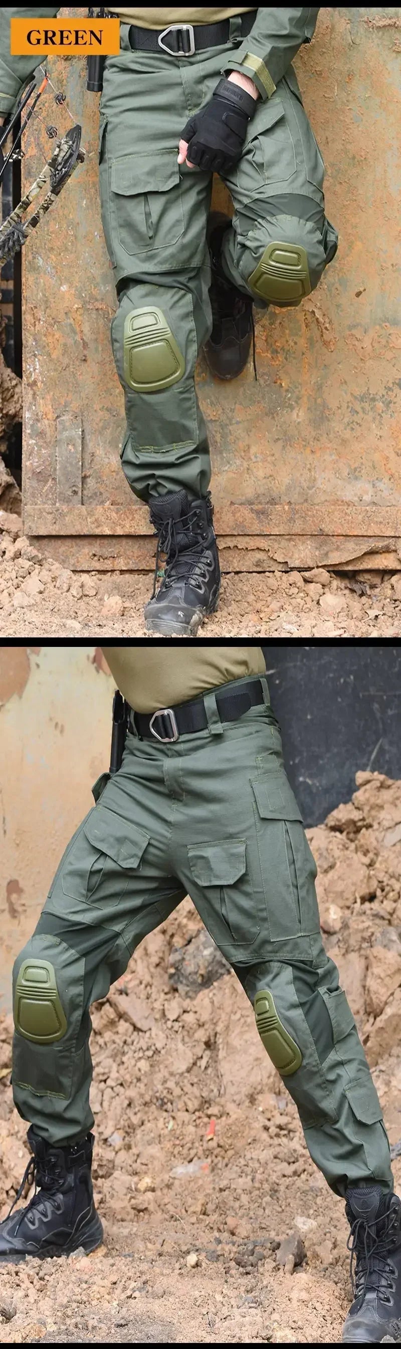 G3 Combat Pants +Pads Elastic Sport Pant Tactical Gear CP Climbing Camo Outdoor Tactic Pants Airsoft Cargo Casual Work Trouser