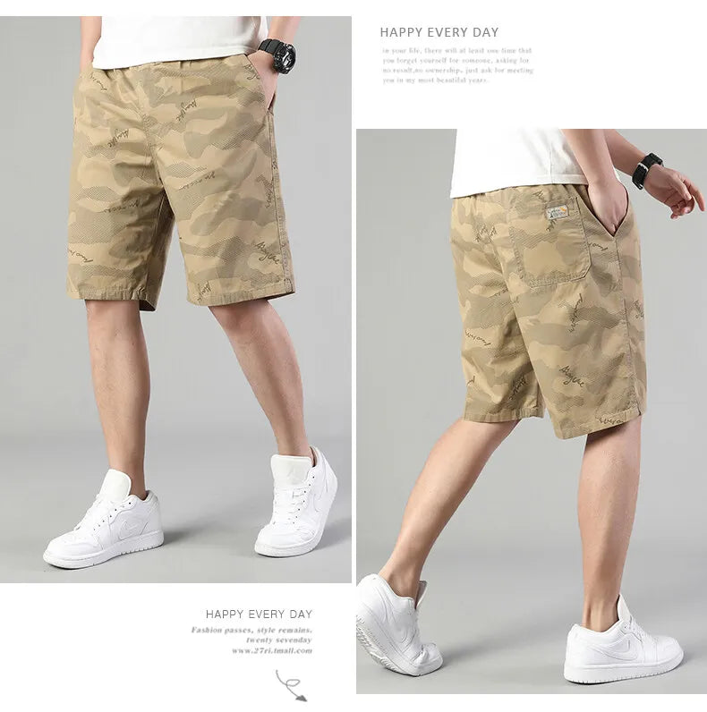 Men's Elastic Waist Sweat Shorts Relaxed Fit Mens Cargo Shorts Casual Gym Shorts Drawstring Cotton Shorts