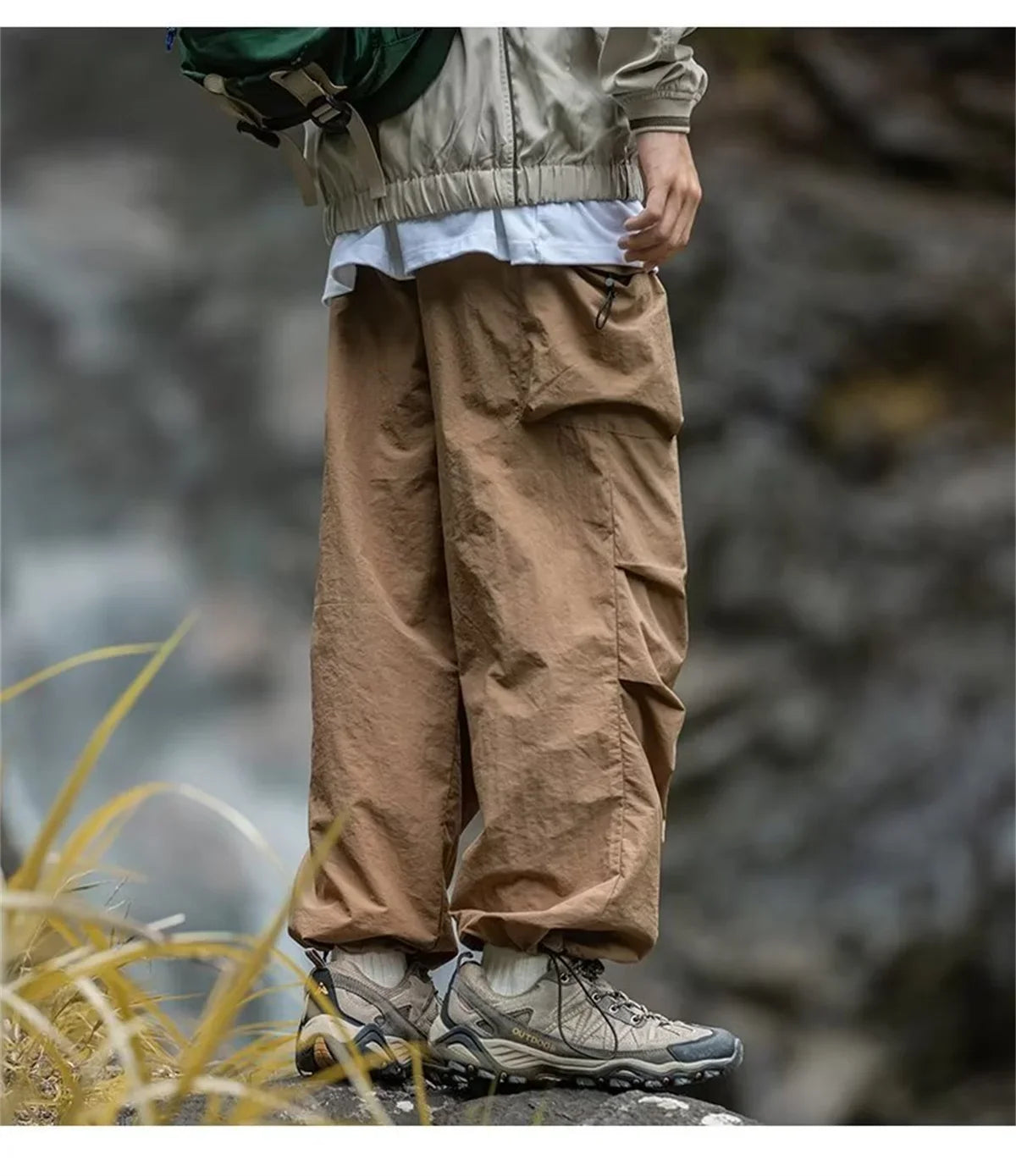 New Trendy New Men's Spring/Summer Breathable Outdoor Cargo Parachute Pants Leisure Hiking Mountaineering Water-resist Pants