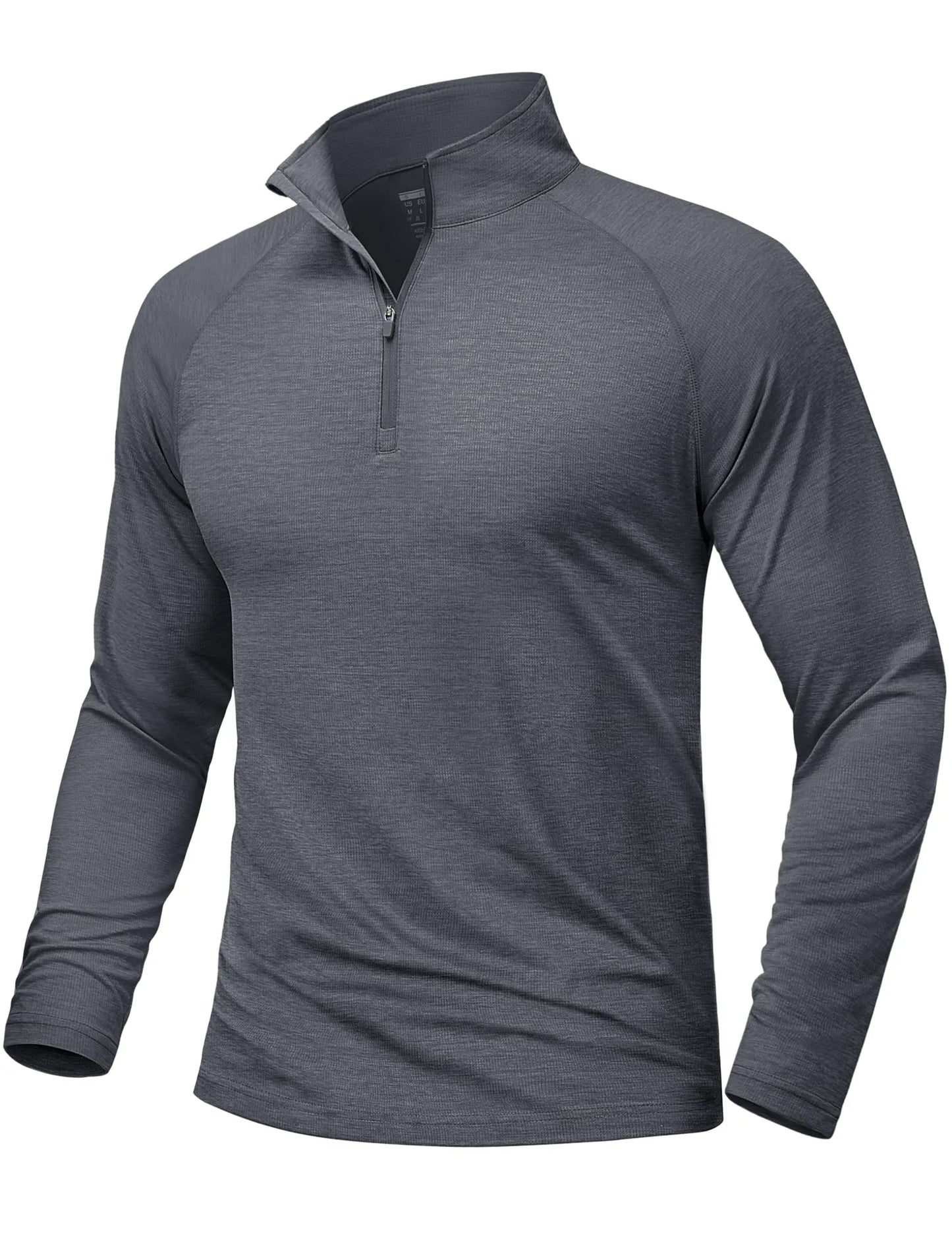 Sun Protection Long Sleeve Shirts Men's 1/4 Zip Up UPF 50+ Rash Guard Lightweight Quick Dry Fishing Running T-Shirts
