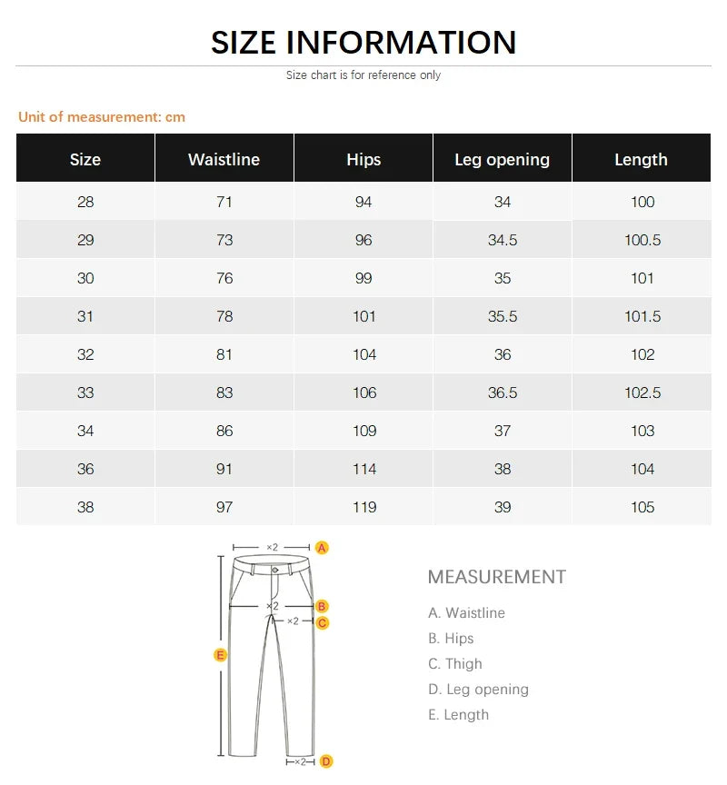 White Jeans Men's Fashion Straight Elastic Cotton Denim Pants Spring Autumn All-match Business Casual Trousers Male Clothes