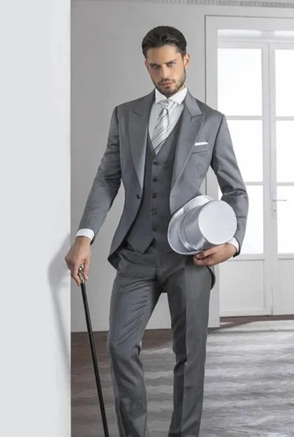 Man Wedding Suits Groom Wear Tuxedos Best Man Suits Business Suits Prom Dinner Dresses 3Piece(Jacket+Pant+Vest)