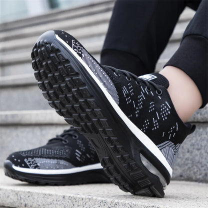 Breathable Men Work Safety Shoes Steel Toe Cap Air Cushion Working Boots Construction Indestructible Work Sneakers Men Shoes