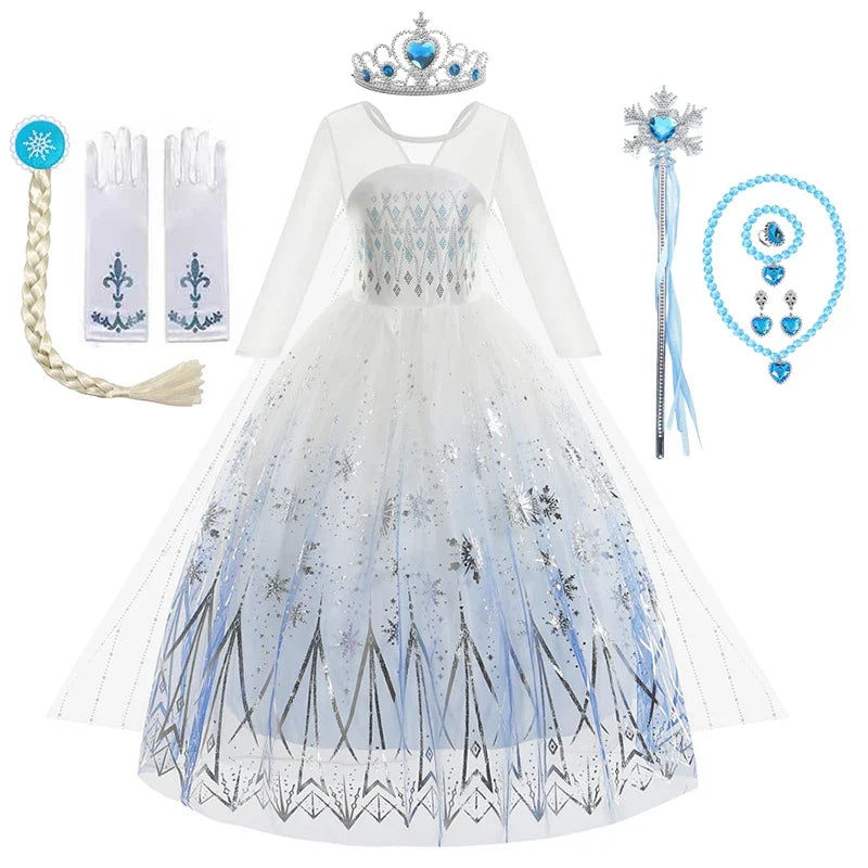 Frozen Snow Queen Elsa Anna Dresses for Girls Costumes Kids Cosplay Princess Children Gowns Clothes Party Dresses Outfits