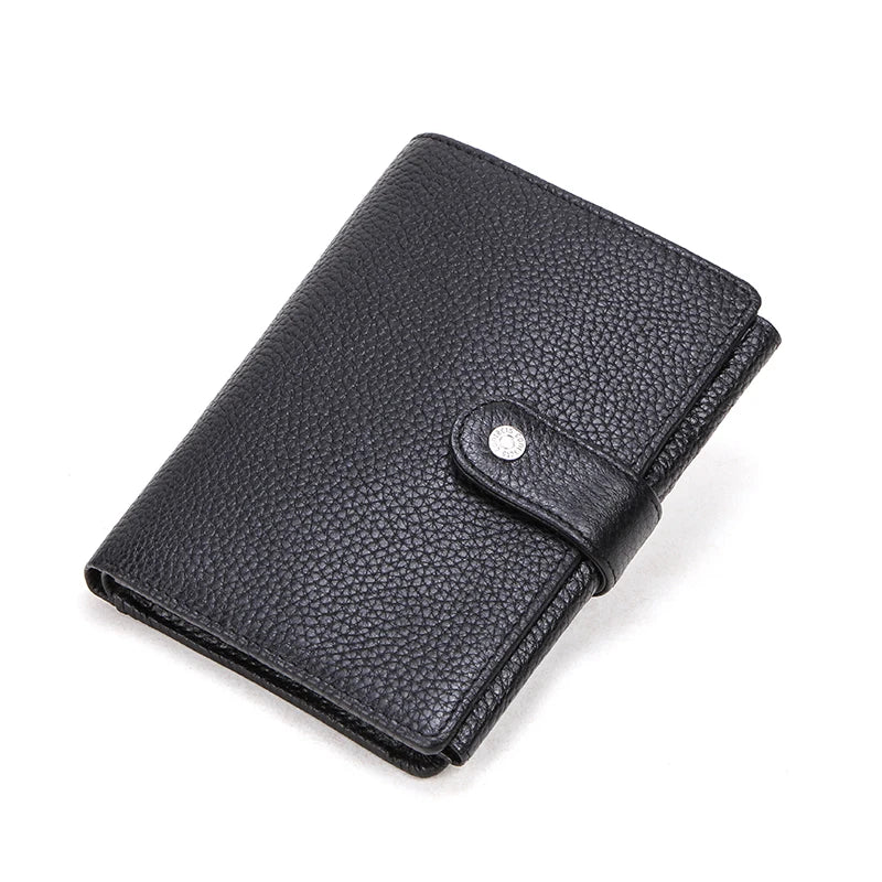 Genuine Leather Men Wallet Vintage Short Trifold Casual Men's Wallet Coin Purses Card Holders Money Clips Passport Wallet