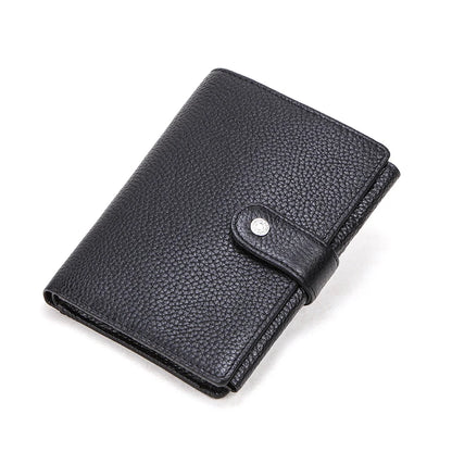 Genuine Leather Men Wallet Vintage Short Trifold Casual Men's Wallet Coin Purses Card Holders Money Clips Passport Wallet