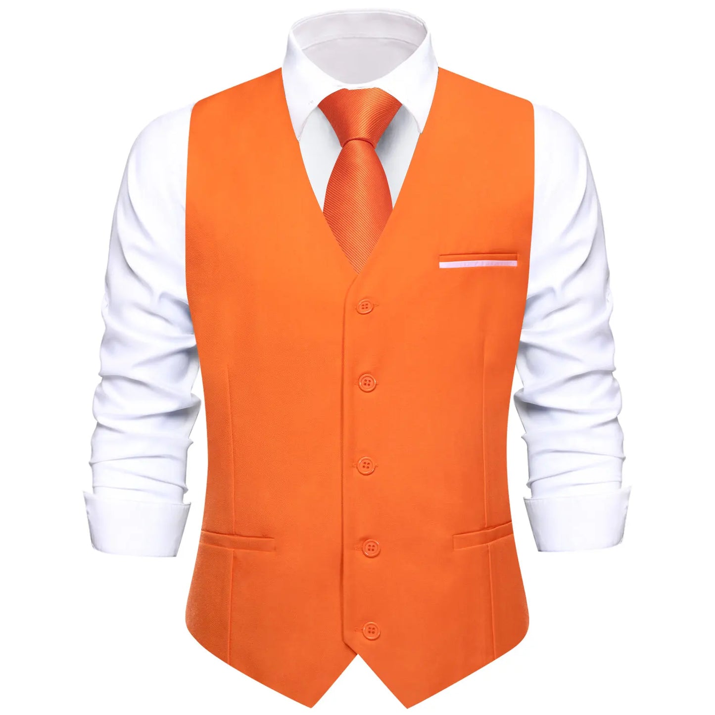 Solid Peach Pink Men Vest Wedding Slim Waistcoat Neck Tie Hanky Cufflinks Set for Male Business Party Designer Gifts