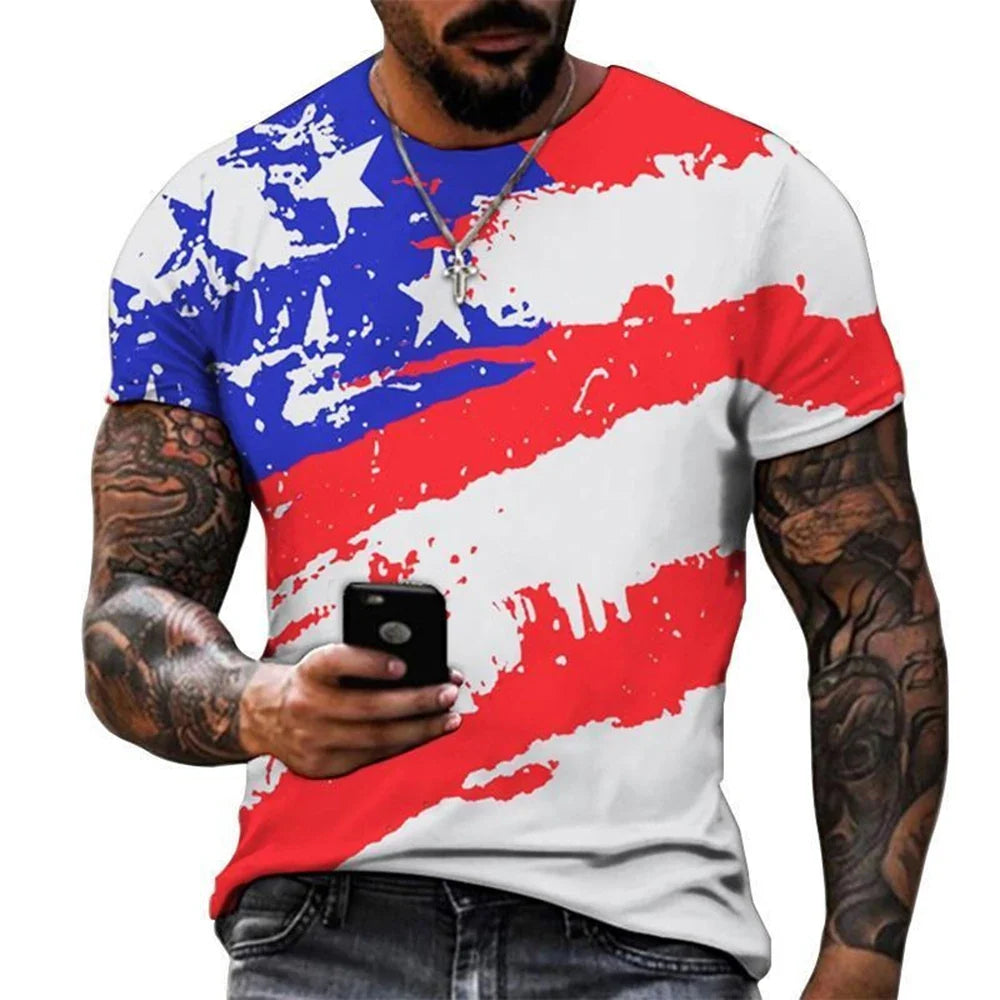 Summer Hot Selling Men's Creative Personality Soaring Eagle Animal 3D Printing Fun Casual Fashion T-shirt