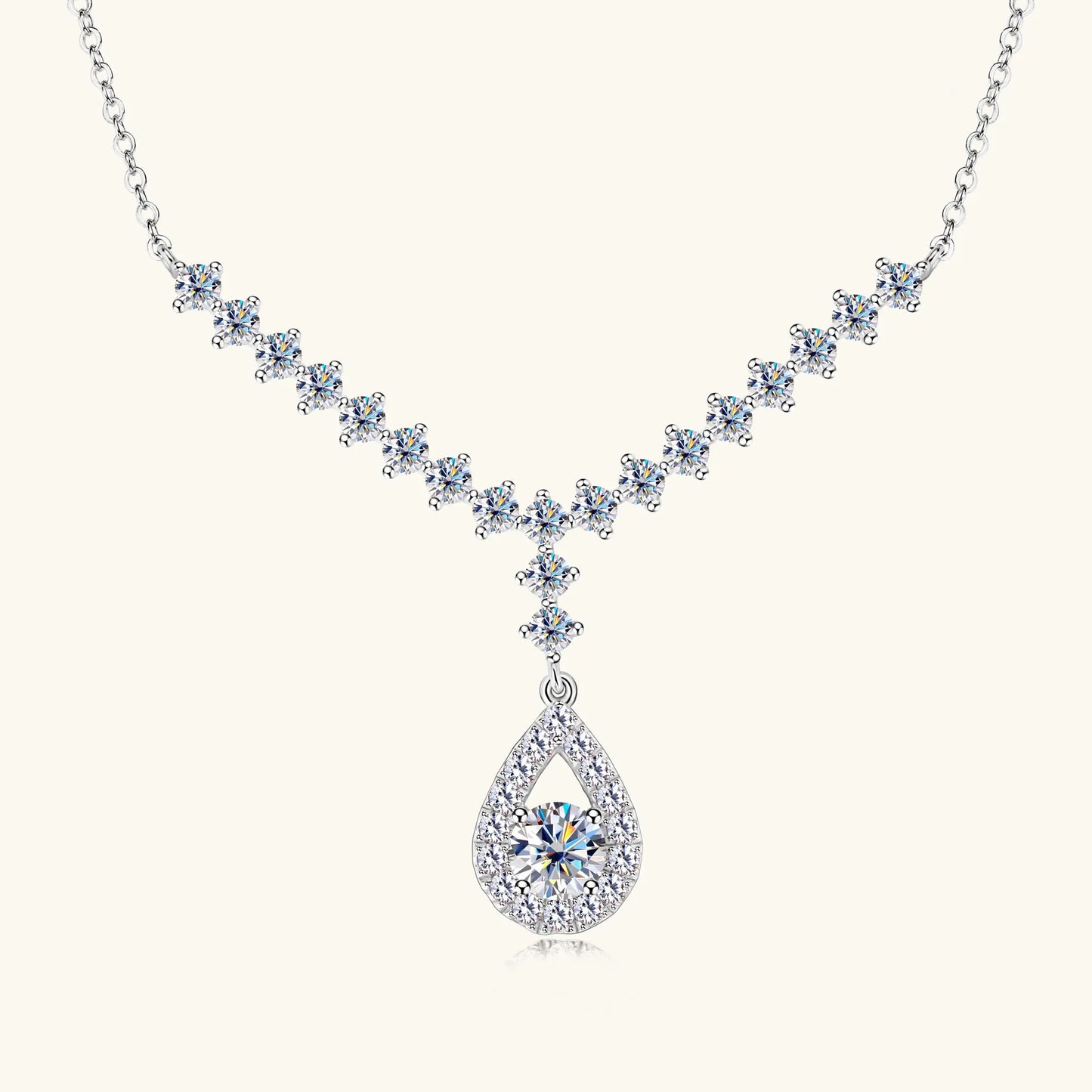 3.38CT Moissanite Necklaces for Women 100% Real Silver Chain 925 Pandant Lab Diamond Luxury Wedding Party Jewelry
