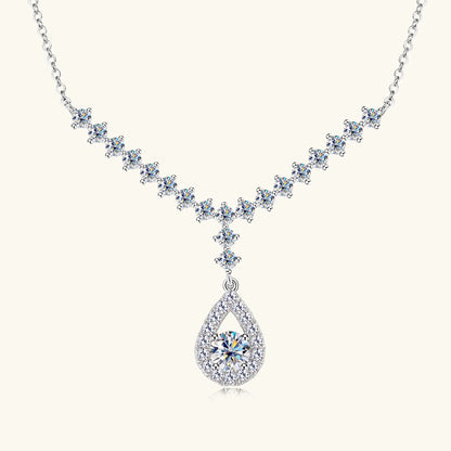 3.38CT Moissanite Necklaces for Women 100% Real Silver Chain 925 Pandant Lab Diamond Luxury Wedding Party Jewelry