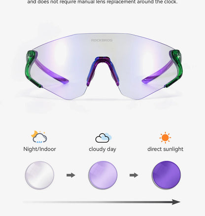 Photochromic Cycling Glasses Windproof Dustproof UV400 Protection Glasses Cycling Outdoor Sports Sunglasses Unisex