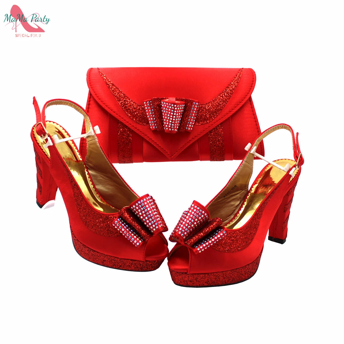 2021 Specials Design Black Color Nigerian Women Shoes and Bag Set High Quality Slingback Sandals with Appliques for Wedding