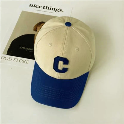 Letter C Baseball Cap for Women and Men Hat  Summer Sun Hats Outdoor Sports Travels Baseball Hat Adjustable