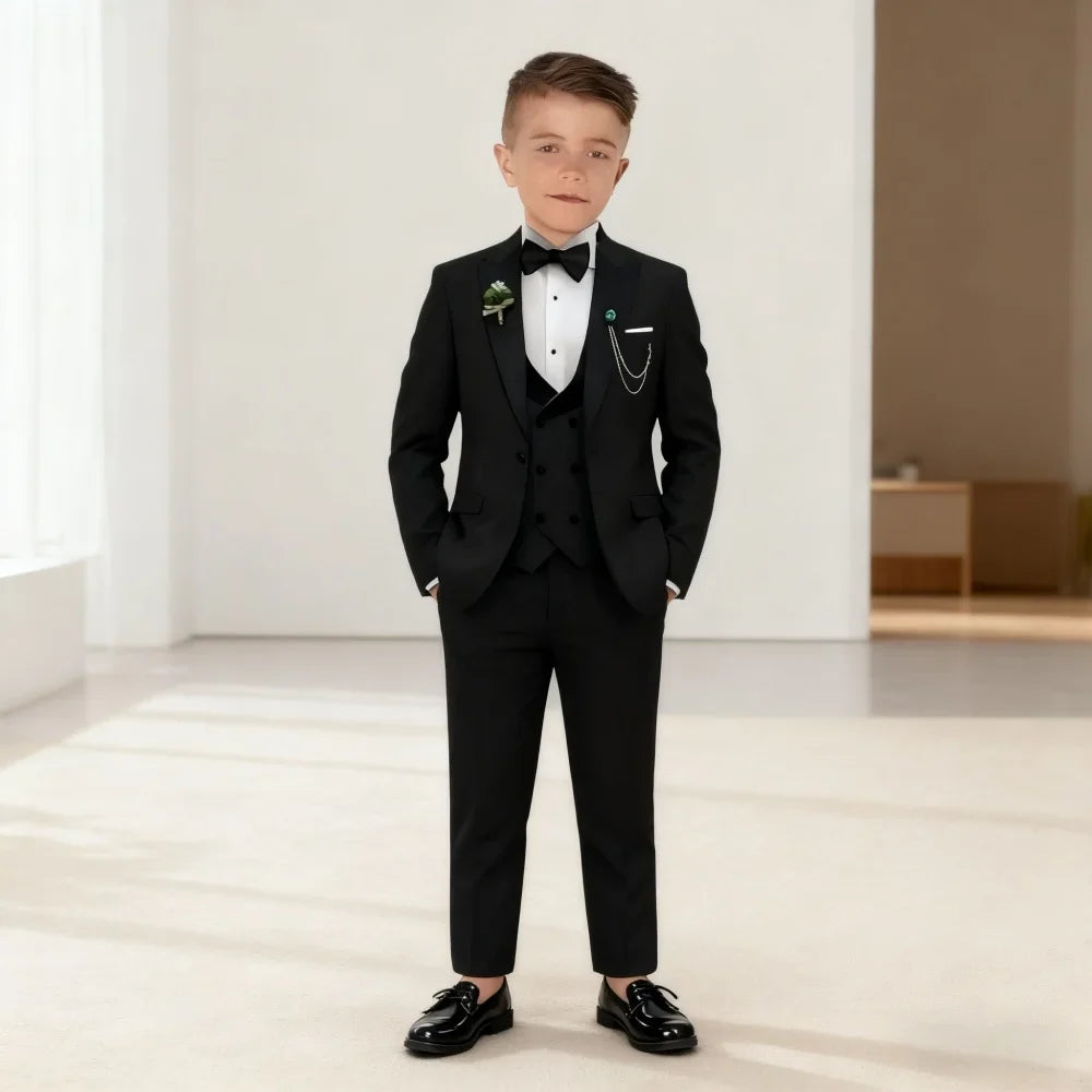 Elegant Boy Birthday Suit High-quality Children Ring Bearer Classic Suit For Children Clothings Perform Birthday CelebrationS