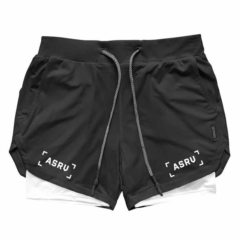 Men's Summer Quick Dry Running 2 in 1 Shorts Sports Jogger Short Pants Male Gym Fitness Workout Sweatpants Plus Size M-5XL