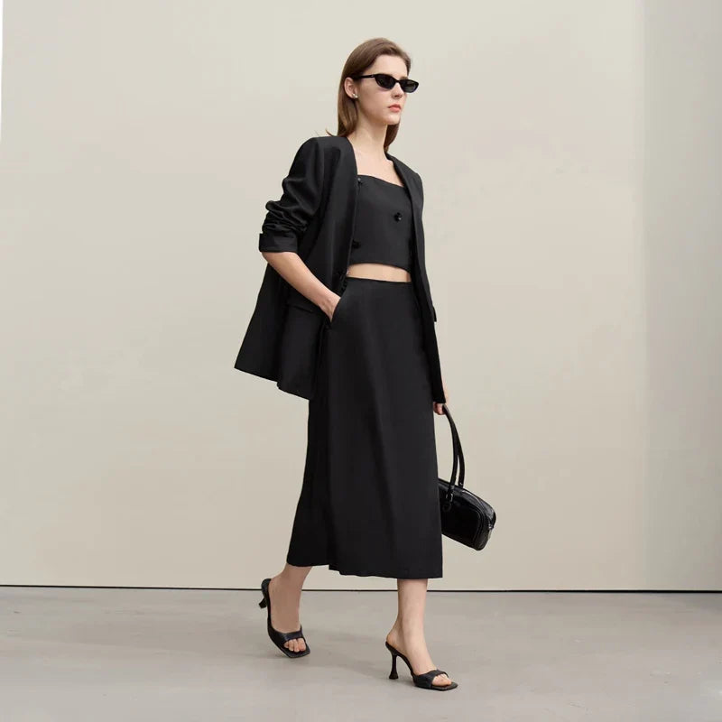 Women's Jacket 2026 Autumn New Bead Sheet Flower V-Neck Women's Blazer Straight Elegant Shoulder Pad Blazers Top 12621026