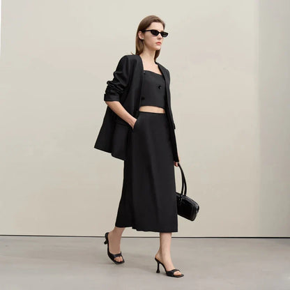 Women's Jacket 2026 Autumn New Bead Sheet Flower V-Neck Women's Blazer Straight Elegant Shoulder Pad Blazers Top 12621026