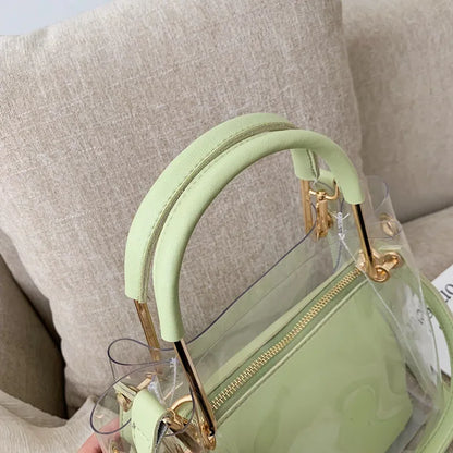 Fashion Transparent Women Shoulder Bag Jelly Candy Summer Beach Handbag for Female Messenger Bags Bolsa Totes Bucket Bag