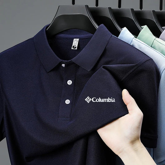 2026 new model men's golf short sleeves polo shirt lapel letter printing ventilate t-shirt business leisure exercise men's wear