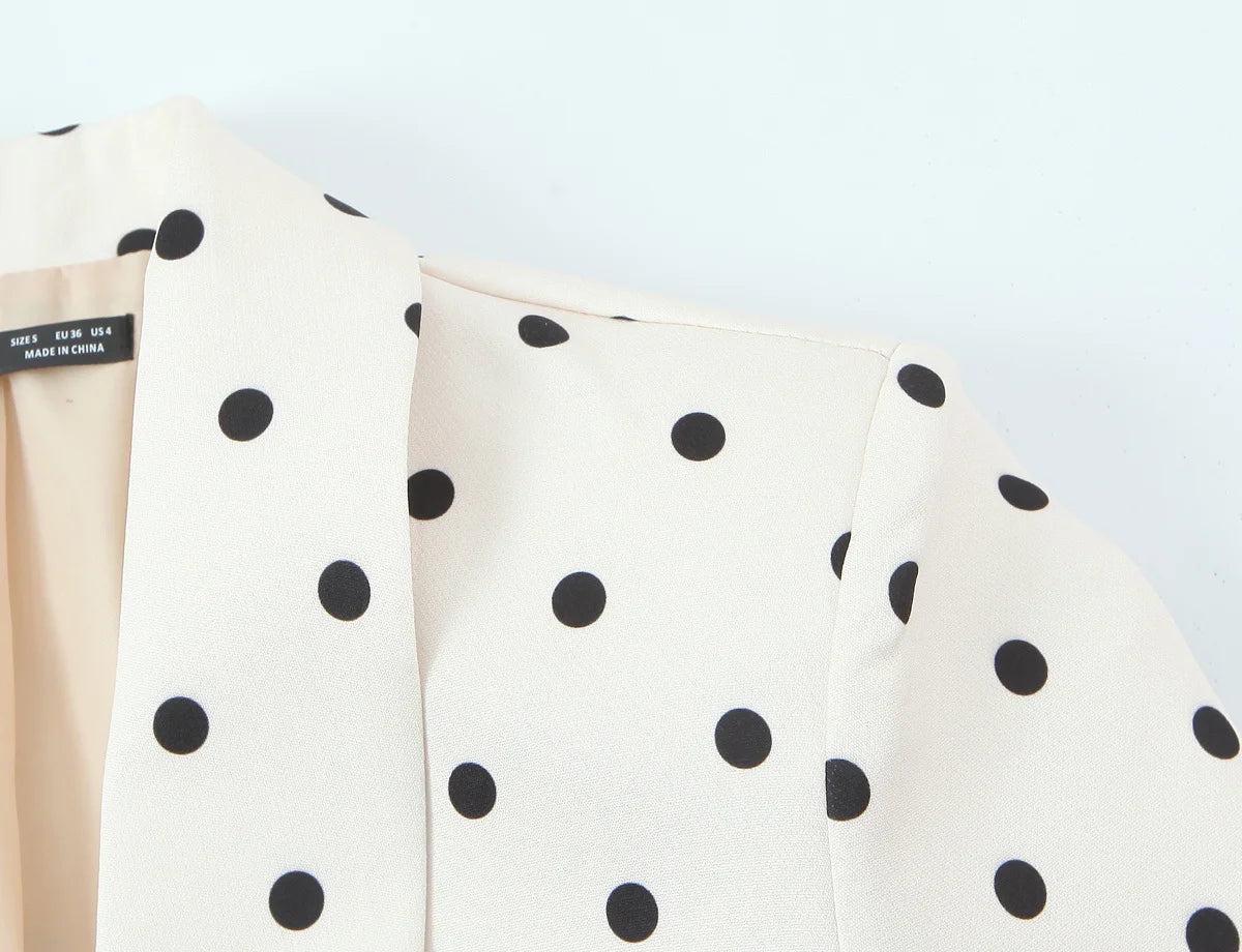 2026 Spring Chic Women Blazer Polka Dot Single Breasted Long Sleeve Blazer New Fashion Office Lady Blazers