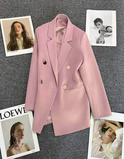 Women's Casual  Jaet Coat 22 Colors Small Suit Outerwear Long Sve Commute Sle Pure Color Spring Season