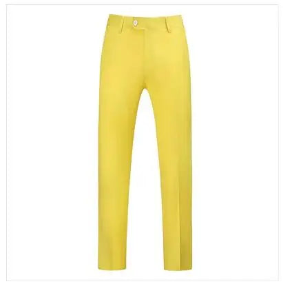 New Men Solid Colour Formal Suit Pants Black / Red / Royal Blue Homme Wedding Office Social Slim Fit Trousers