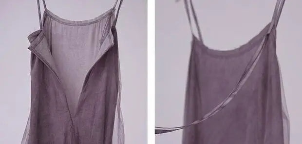Slimming Effect Purple Mesh Ankle-Length Dress Women's plus Size Strapless Gown Korean Style High Waist A-Line Skirt