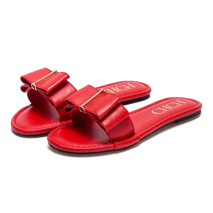 Women's Flat Shoes  New Summer Bow Casual Slippers Black Commuting Woman Shoes