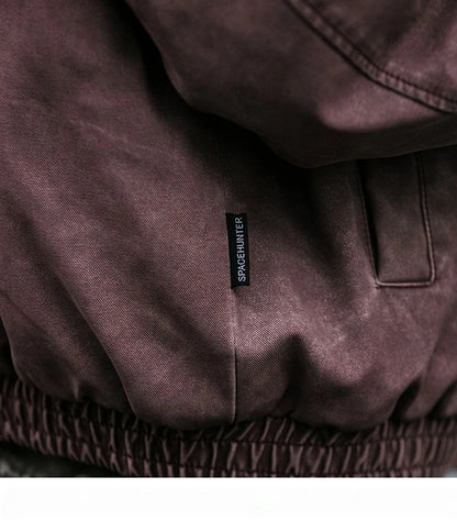 Winter Heavyweight Mens Jacket Japanese Vintage PU Coated Windproof Thick Fleece Lined Warm Distressed Streetwear Long Coat Male
