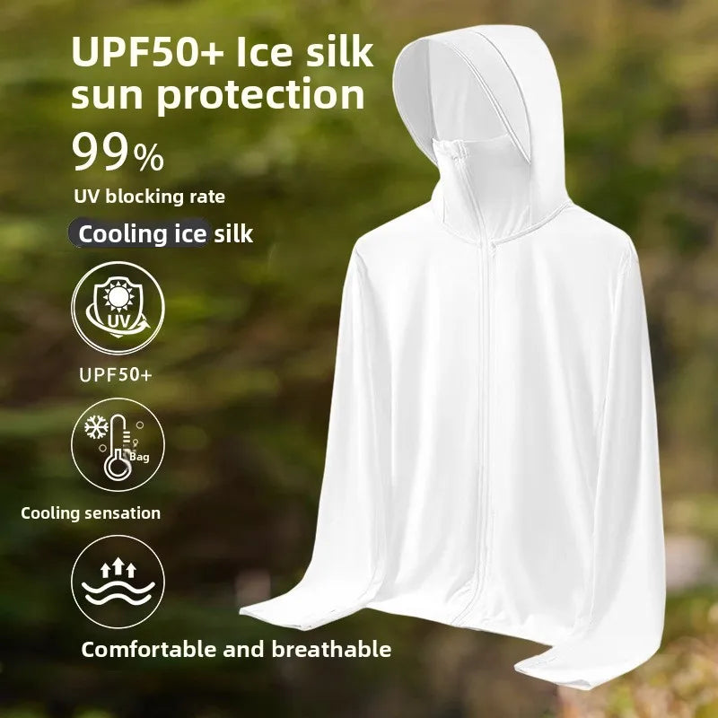 UPF50 UV Protection Ice Silk Cool Feeling Sun Protection Clothing Lightweight Breathable Fishing Jacket Outdoor Sports Shirt