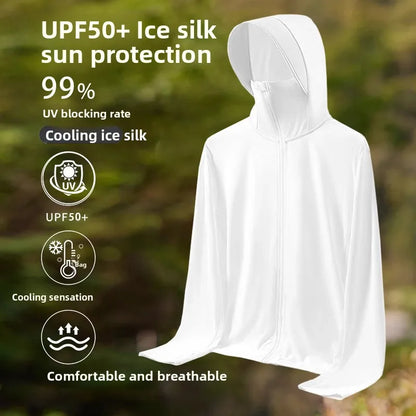 UPF50 UV Protection Ice Silk Cool Feeling Sun Protection Clothing Lightweight Breathable Fishing Jacket Outdoor Sports Shirt