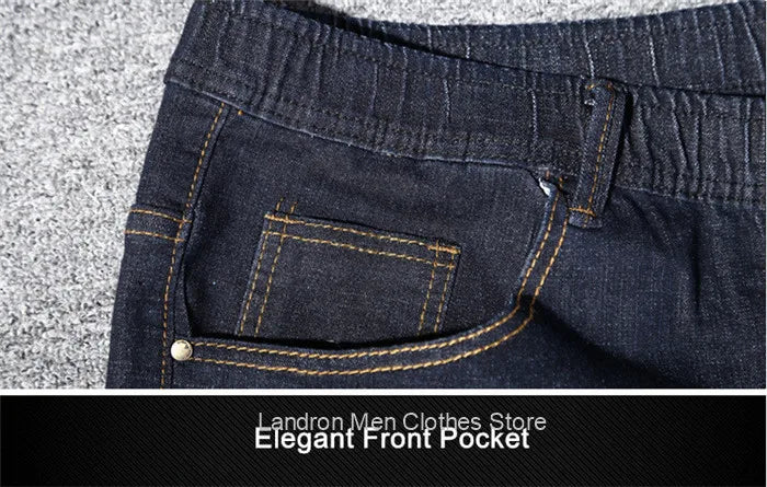 200KG Extra Large Jeans Men Blue 8XL 7XL 6XL 5XL Plus Size Denim Big Straight Elastic Trousers Black Stretched High Waist Pants