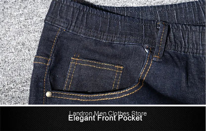 200KG Extra Large Jeans Men Blue 8XL 7XL 6XL 5XL Plus Size Denim Big Straight Elastic Trousers Black Stretched High Waist Pants