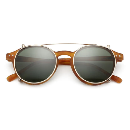 Steampunk Style Clip On Sunglasses for Men Women Anti Blue Light Glasses+Polarized Clip Fashion/Retro Computer Eyewear