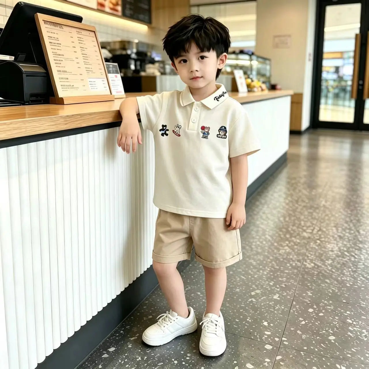 New Children Summer Fashion Baby Boy Clothes Suits Infant Cute Cartoon Bear Polo T Shirt Shorts 2pcs/Set Toddler Casual Costume