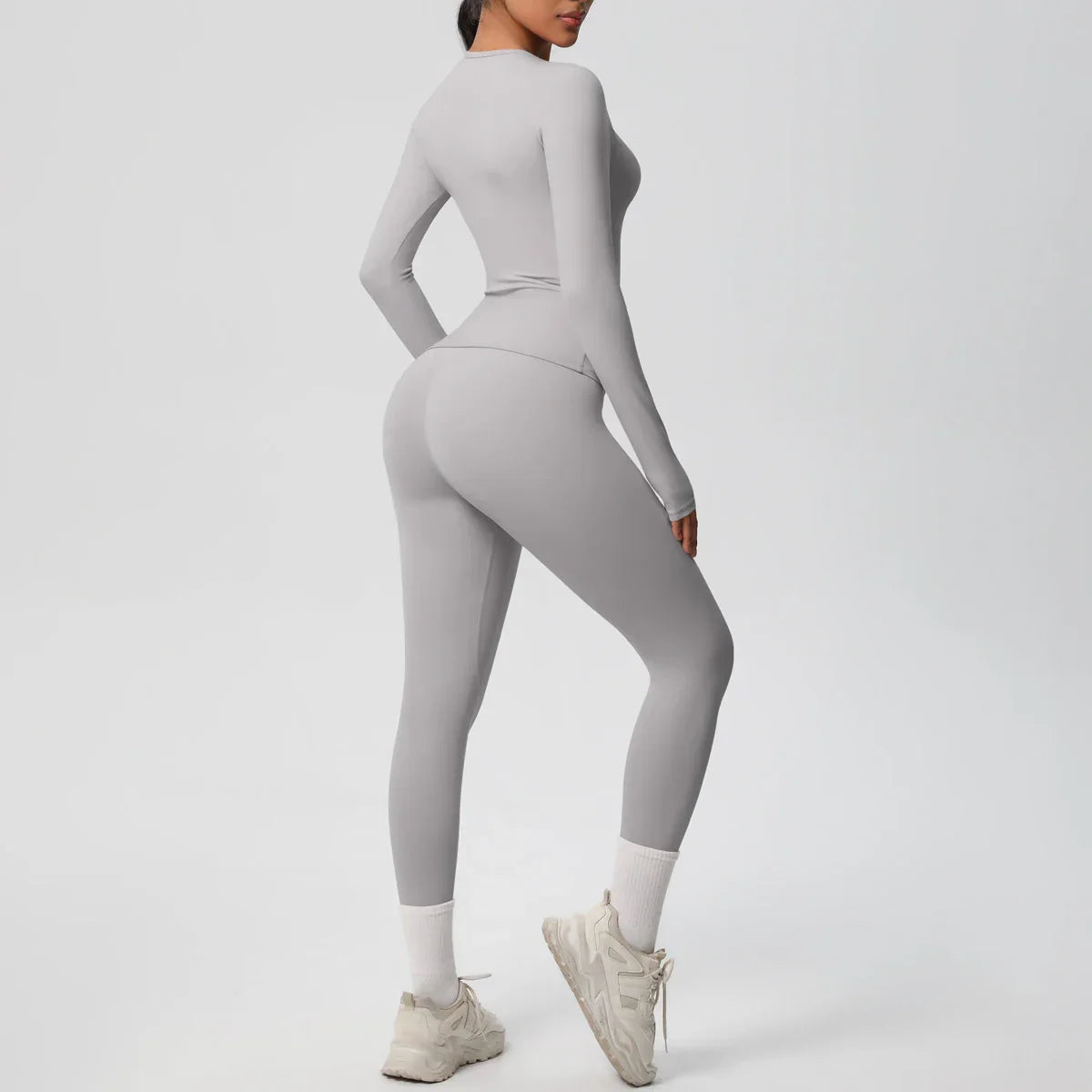 2 PCS Sportswear Yoga Set Gym Clothes Yoga Suits For Women Fitness Set Tracksuits Sports Long Sleeve Crop Top Gym Leggings