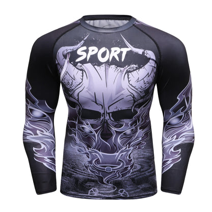 Men's Jiu Jitsu Kimono Rashguard MMA T-shirt Animal Print Compression Shirts Sport Tops Bjj Kickboxing Muay Thai Sport Boxing