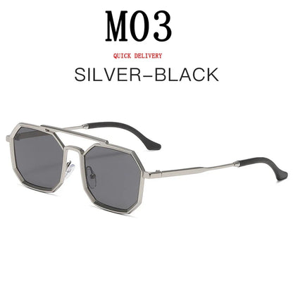 Metal Sunglasses For Men Vintage Square Sunglasses Women Trendy Luxe Fashion Sun Glasses Steampunk Shades Gafas De Sol Hombre