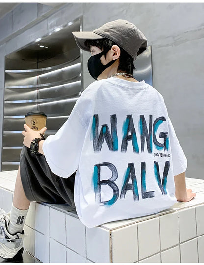 Summer Boys Top and Bottom Tracksuit Set Kids Casual Clothing Set Tweens Child Causal Streetwear Outfits Teenager Luxury Clothes