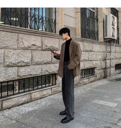 Spring Summer Men Formal Blazers Men Korean Fashion Loose Casual Dress Jacket Men Harajuku Social Suit Jacket Clothing