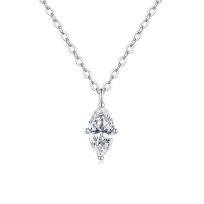 1CT 2CT Marquise Cut Diamond Pendent Necklace GRA Certified 925 Sterling Silver 18k Plated Solitaire Necklace for Women Jewelry
