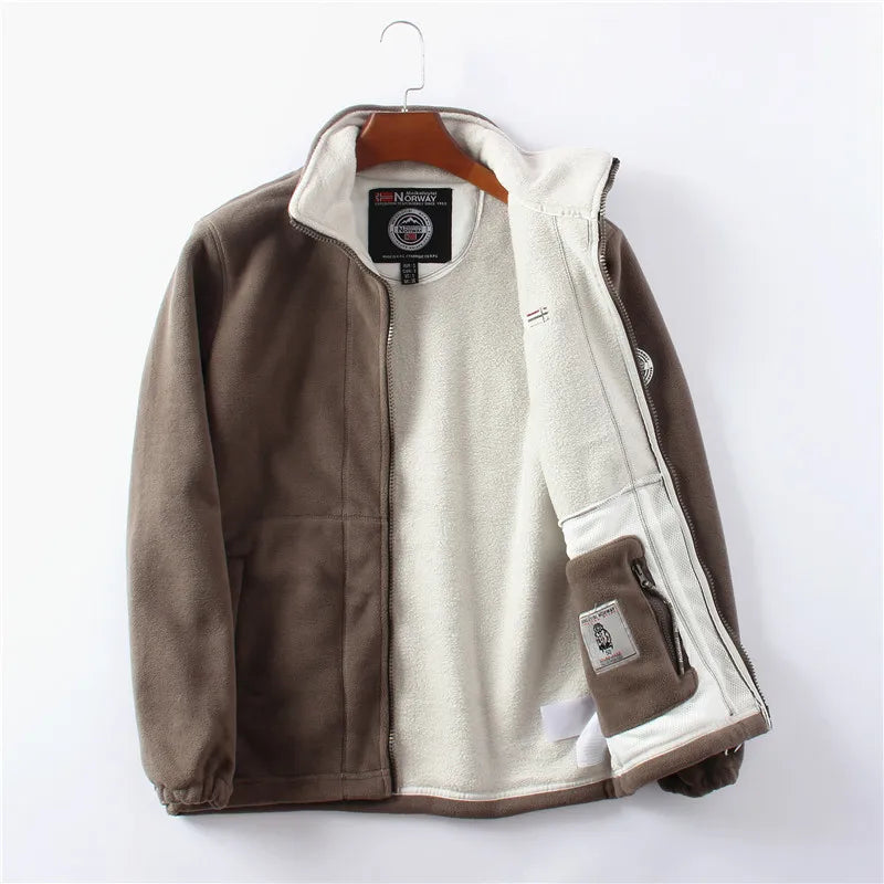 Thickened Double - Sided Polar Fleece Jacket for Men | Autumn/Winter Warm Casual Loose Fit Big Size Coat