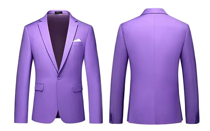 New Male Solid Colour Formal Suit Jacket 21 Colours Available Men Wedding Prom Party Tuxedo Blazer Slim Fit Coats