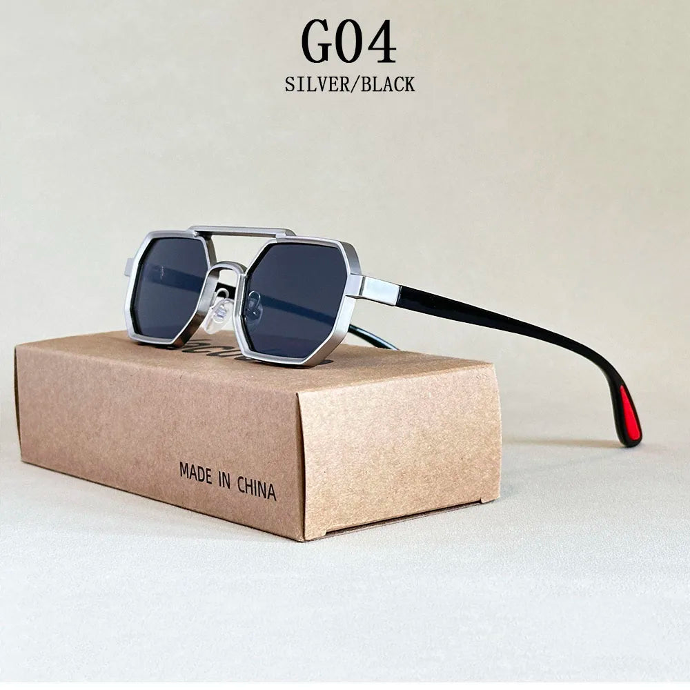 2025 Luxury Sunglass Men Vintage Steampunk Square Sunglasses Women Retro Fashion Glasses Sunglasses For Men Lunette Soleil Femme