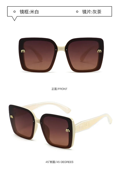 2026 New Luxury Square Sunglasses for Women Sun Glasses Oversized Frame UV400 Protection Trendy Shades for Driving Daily Wear