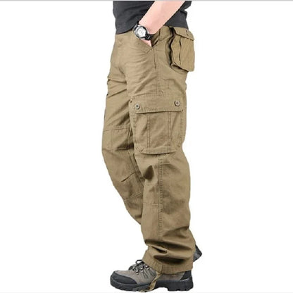 6 Pockets Tactical Cargo Pants Men's Loose Trousers Joggers  Hunting Large Size Casual Pants For Male Outdoor Work Overalls