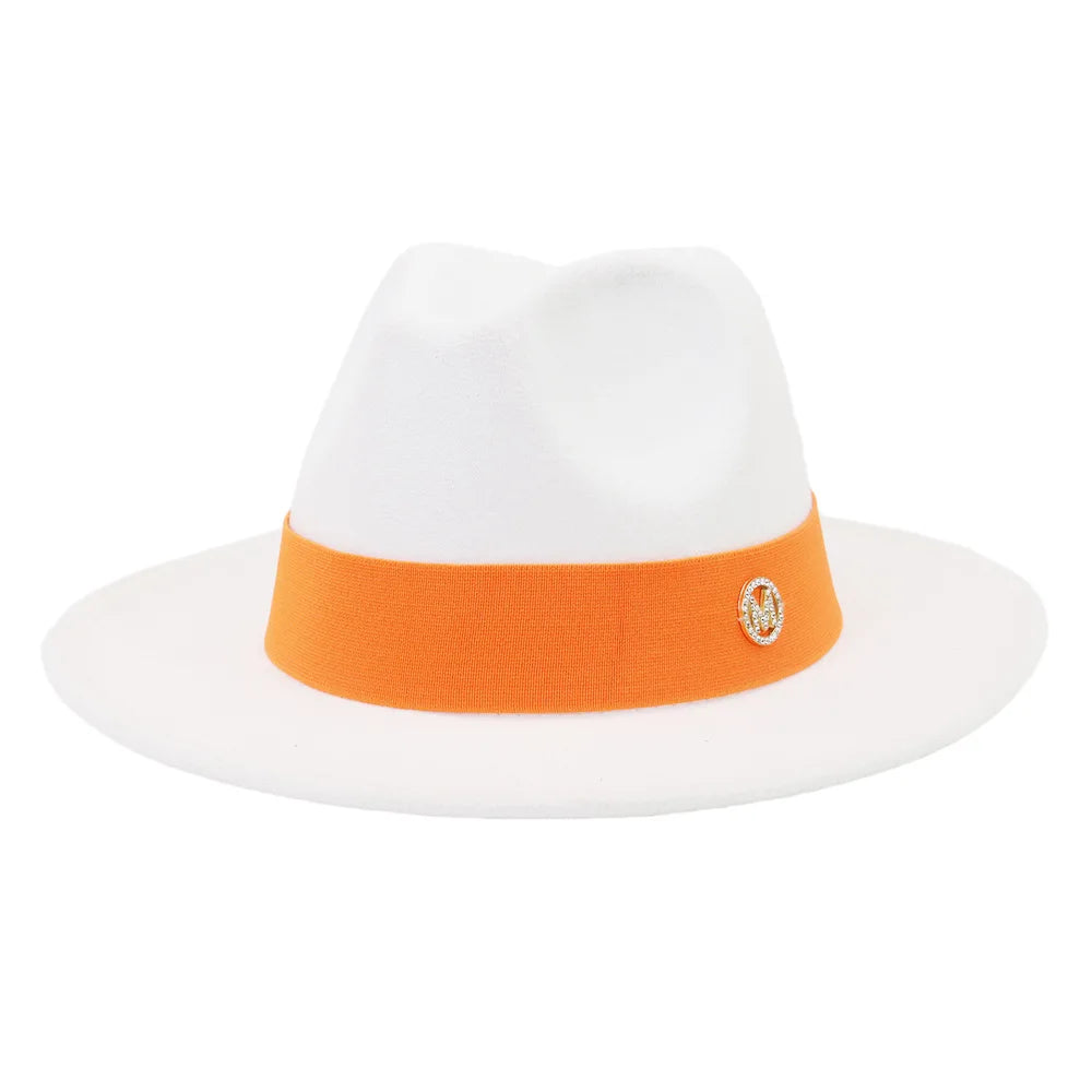 Fedora Hats for Women Flat Top Fashion Elegant Bowler Dress Caps Panama Church Wedding Ribbon Band Hat Men Felt Jazz Hat